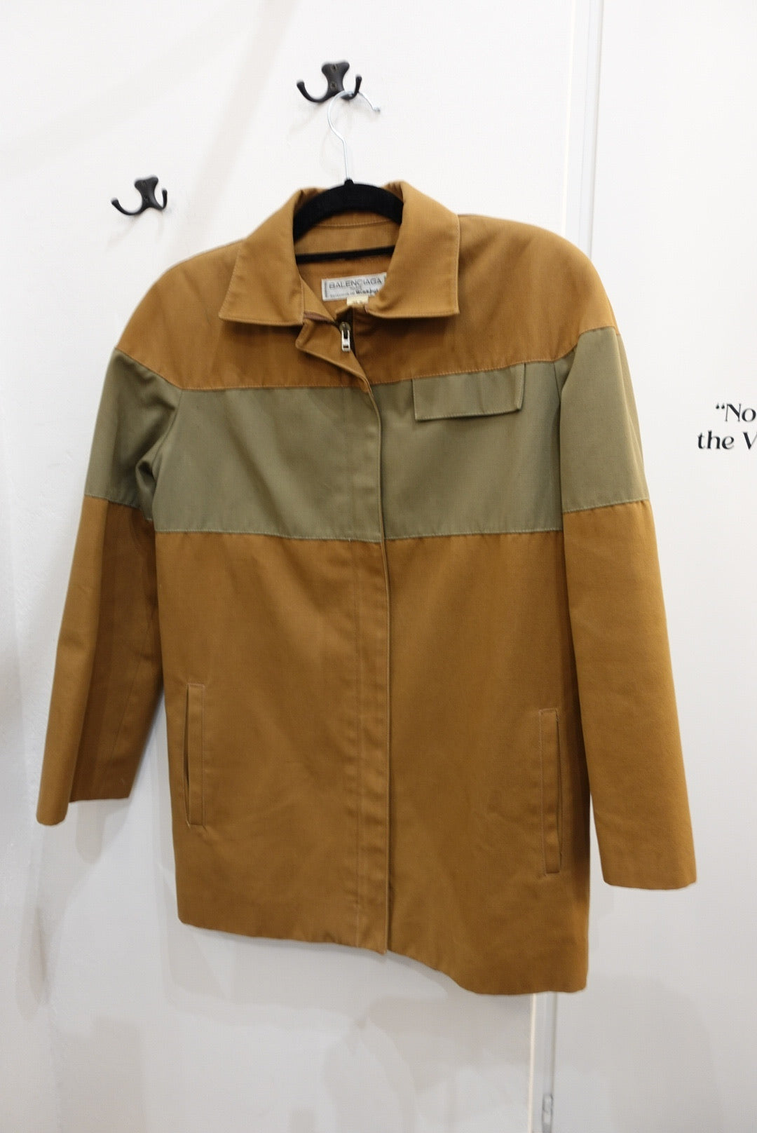 066. Military Green & Camel Balenciaga Utility Jacket