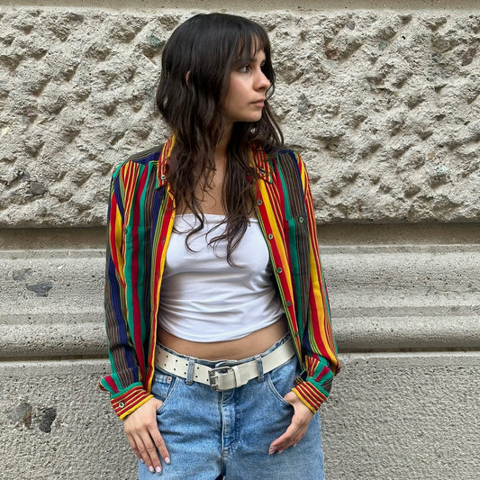 Camicia vintage a righe multicolori di Celine