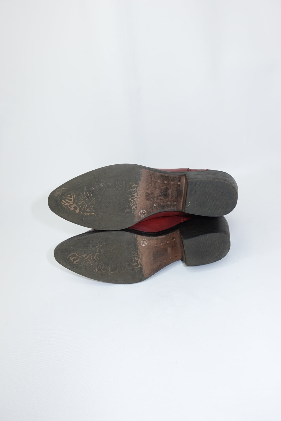 Red Western Ankle Boots 37