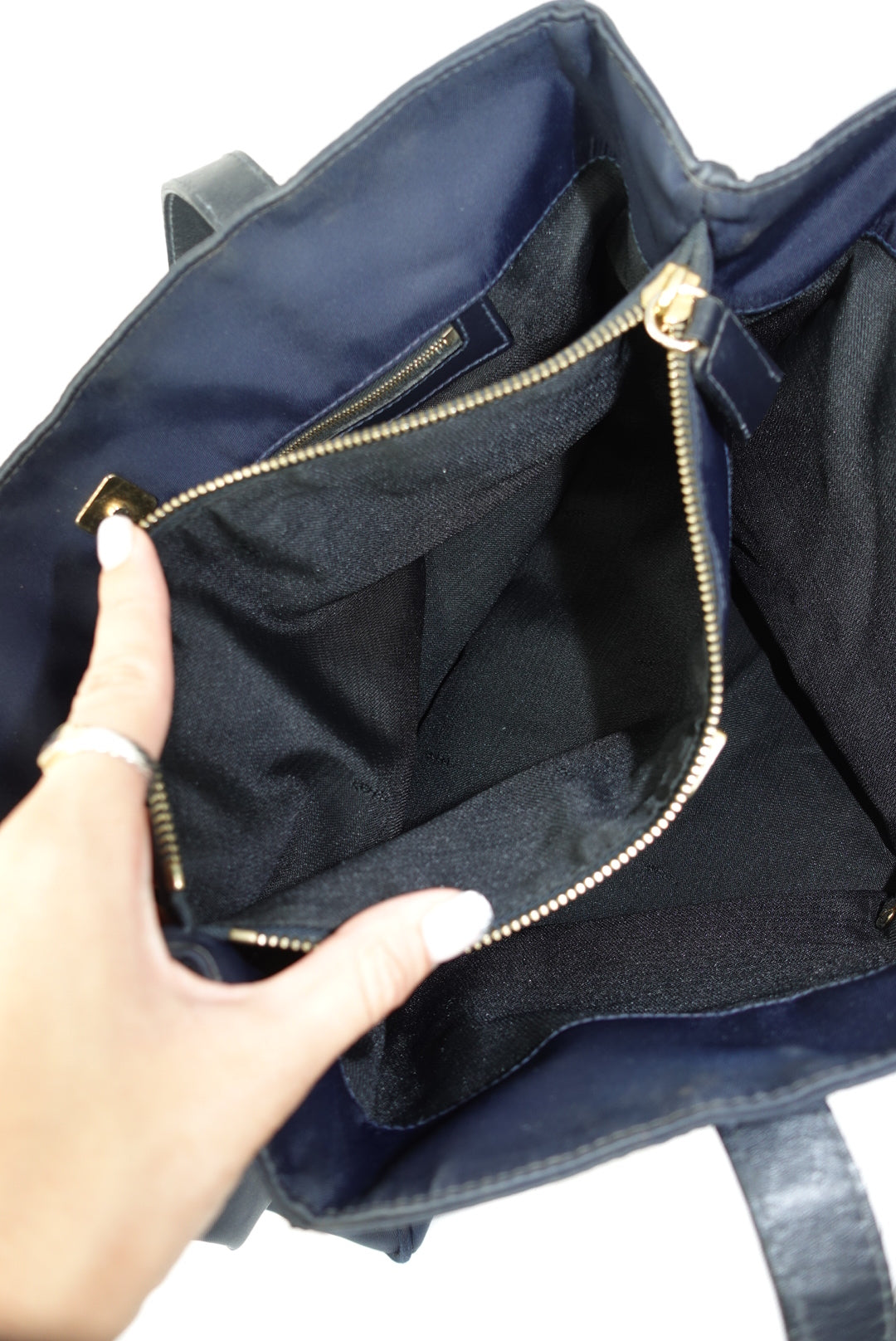 Fendi Navy Nylon FF Tote Bag