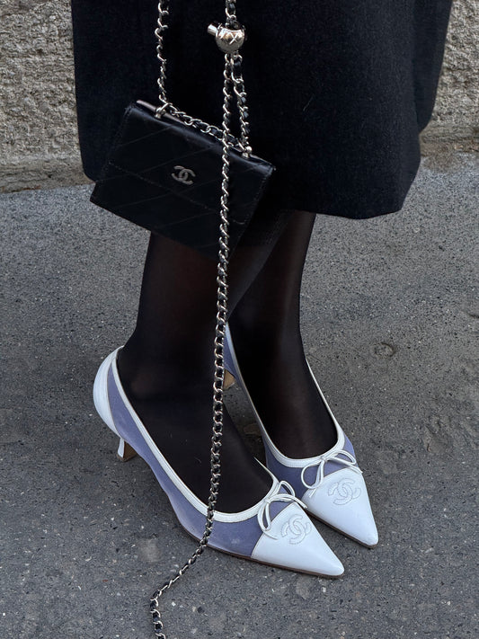 Chanel Vintage Re-worked Black Mini Flap Wallet with Chain