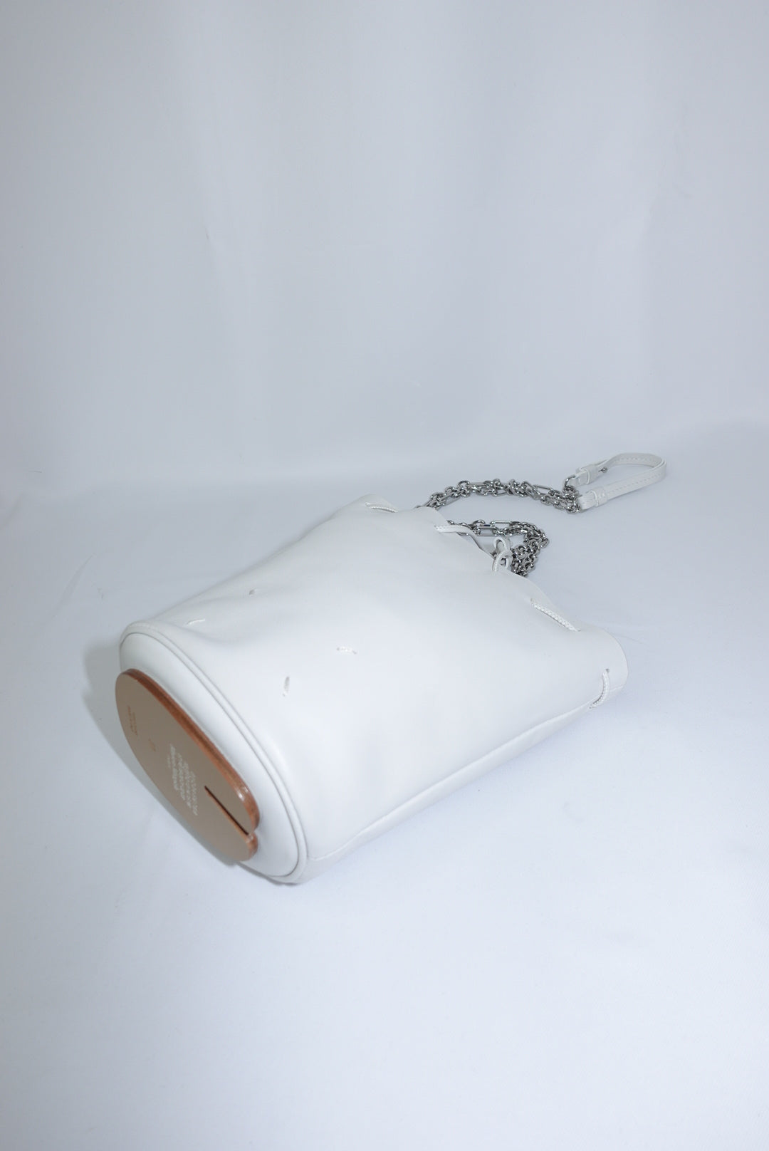 Maison Margiela White Tabi Crossbody Bucket Bag