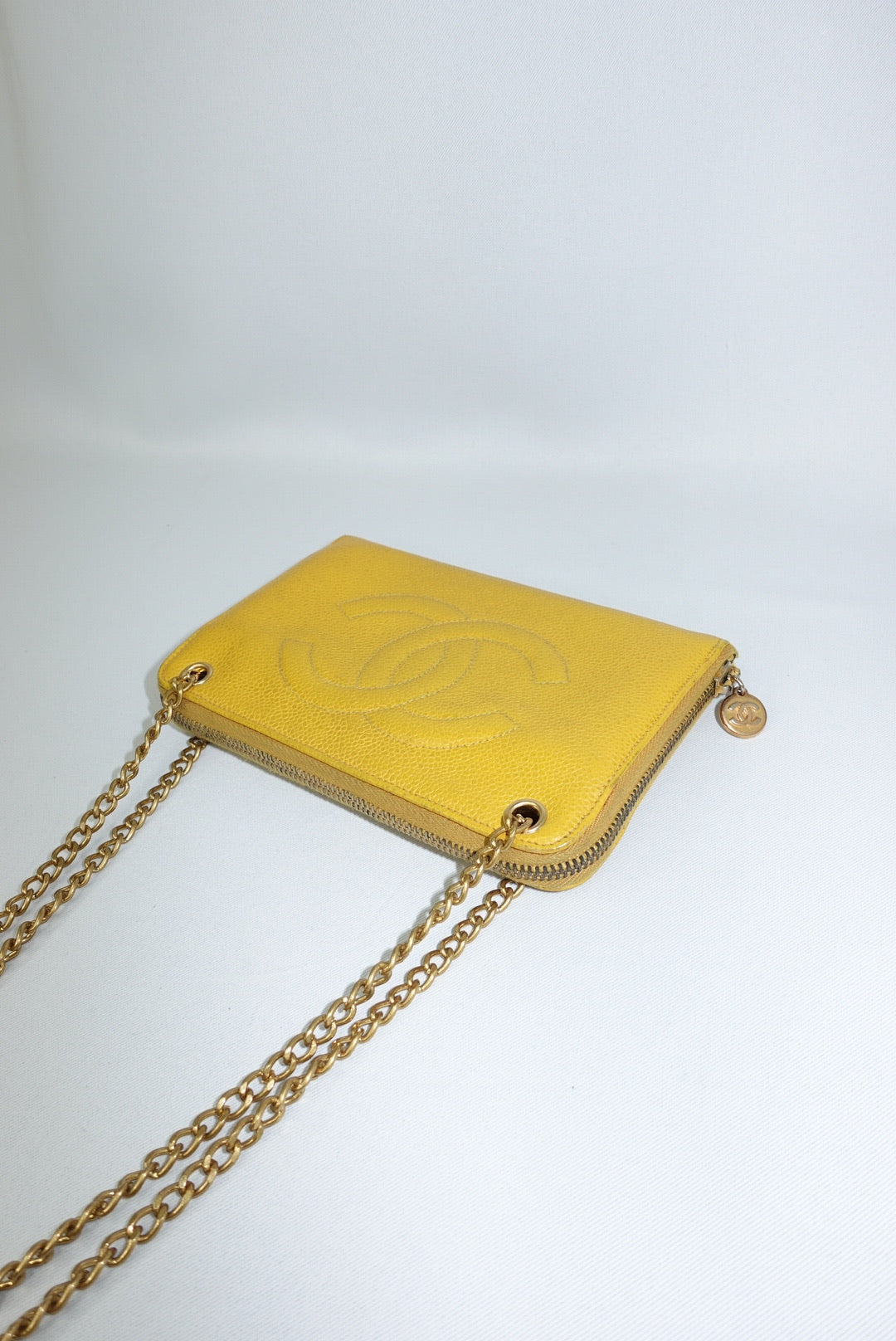 Re-Worked Chanel Vintage Mustard Zip W.O.C.