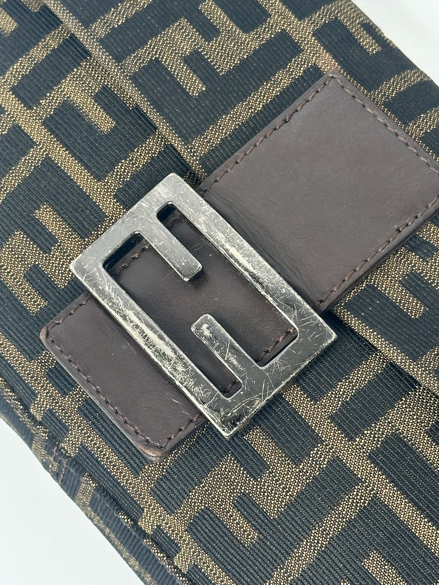 Fendi Vintage Baguette with FF Zucca Brown Canvas