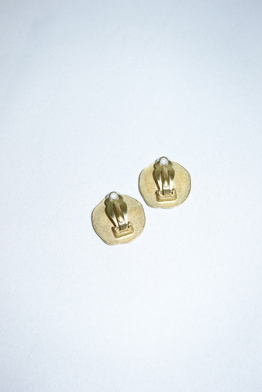 148. Chanel Vintage Gold Logo Clip Earrings