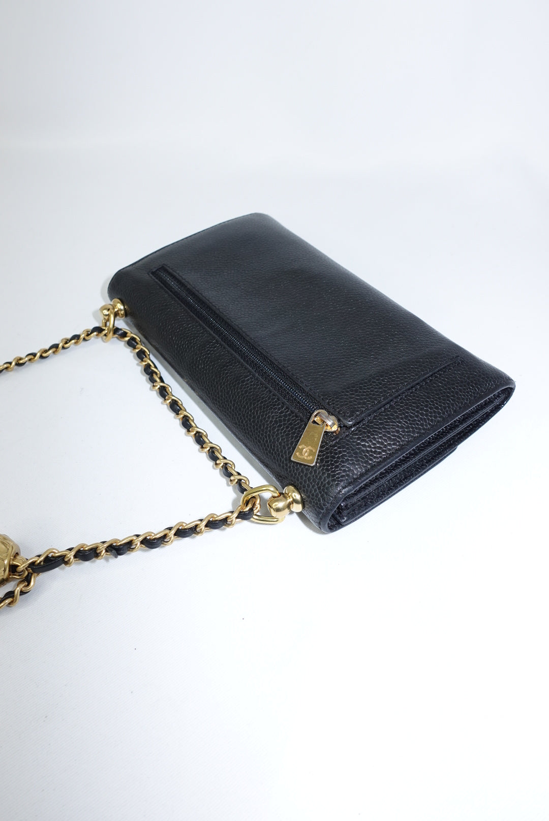 Chanel Re-Worked Vintage Flap W.O.C. Black Caviar CC logo