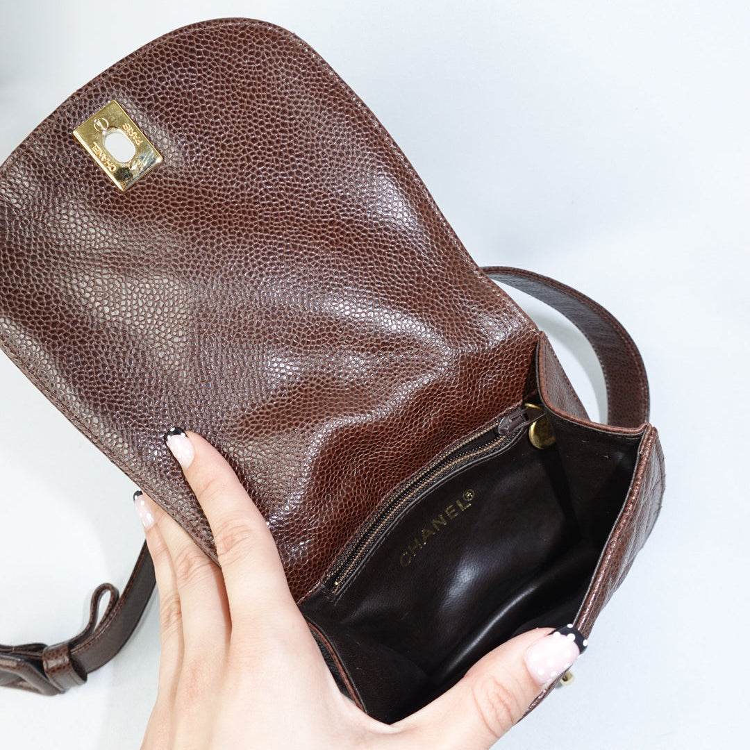 Chanel Brown Leather Belt Bag