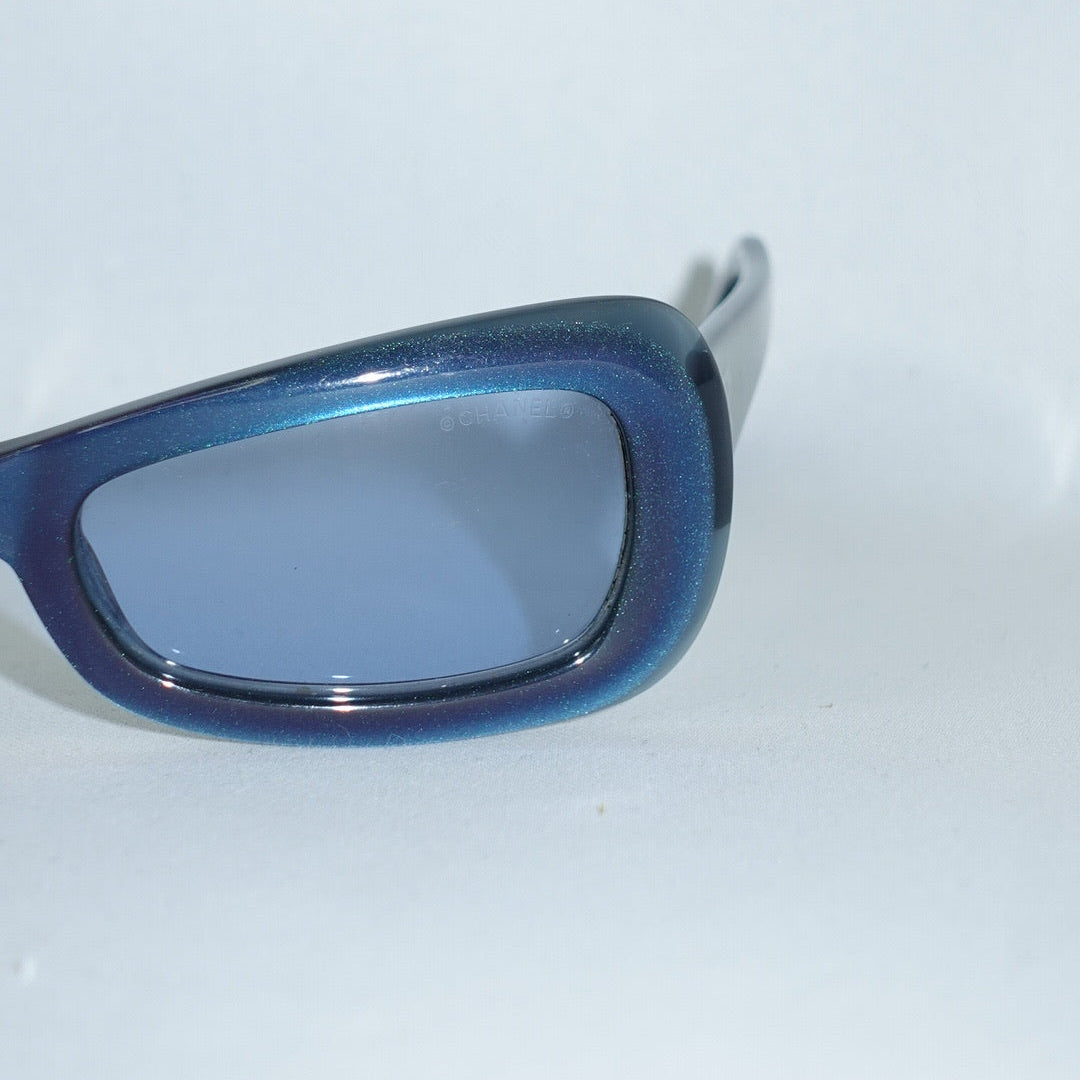 Chanel 2000s Gradient Blue Navy Sunglasses
