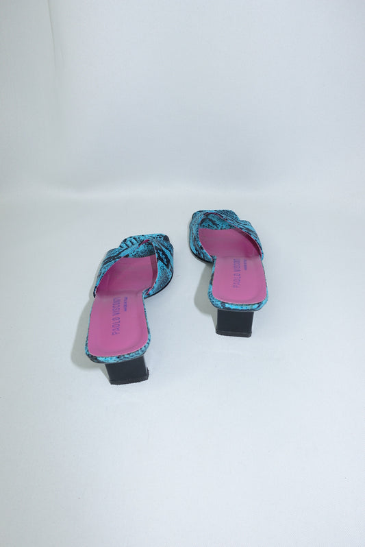 Vintage Snake Print Mules 37