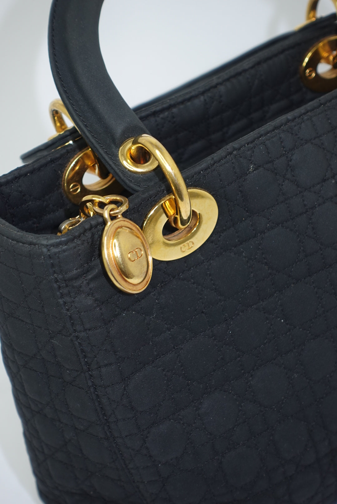 Christian Dior Vintage Lady Dior Medium Canvas