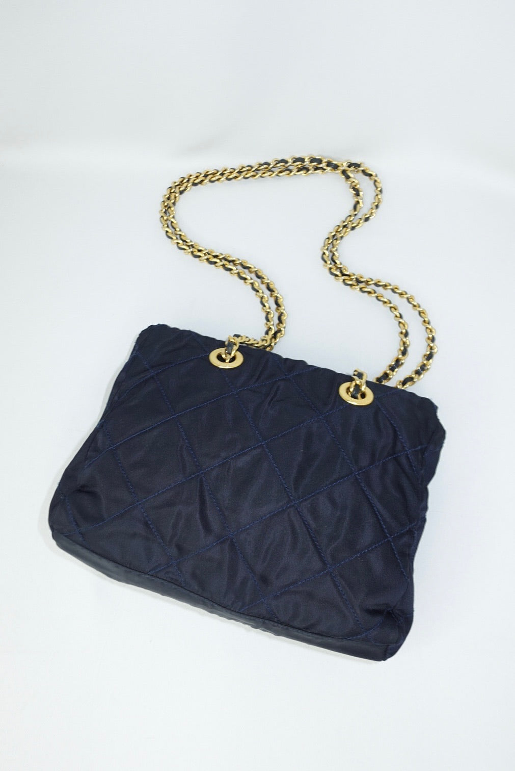 053. Prada Nylon Navy Shoulder Bag