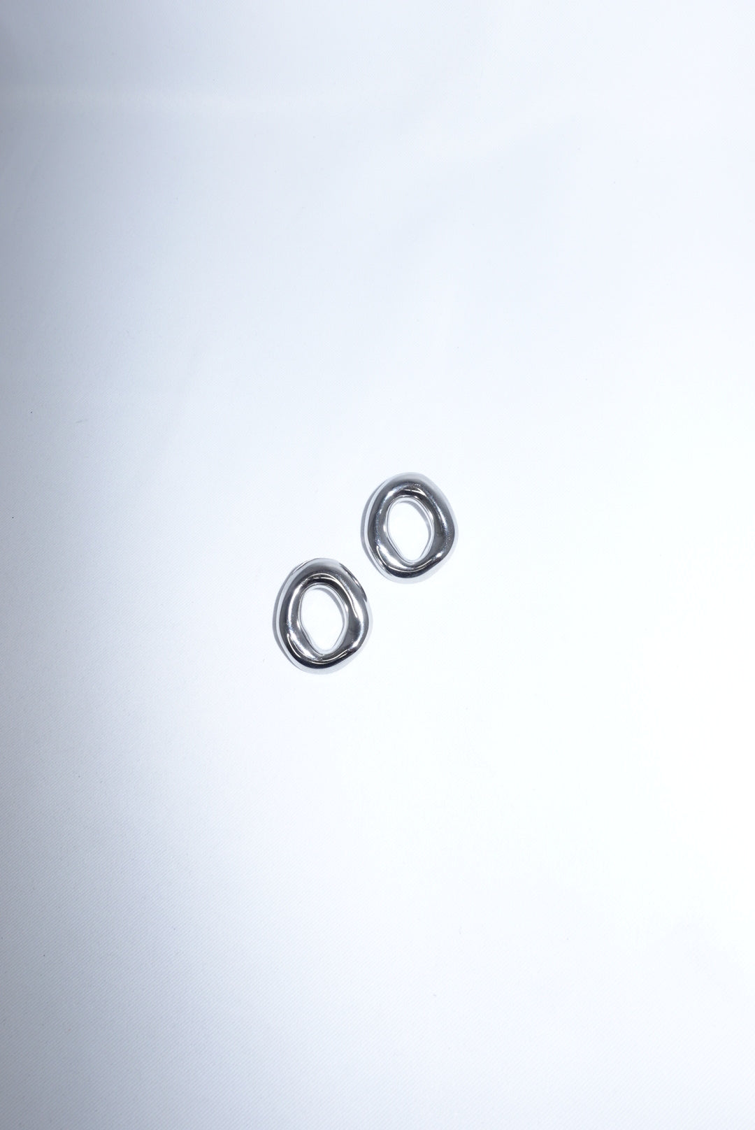 Oval Irregural Earrings in Stainless Steel Medium