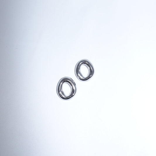 Oval Irregural Earrings in Stainless Steel Medium