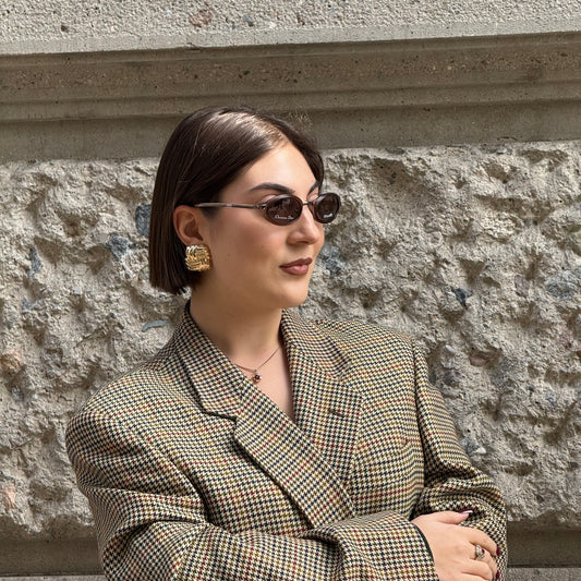 Vintage Christian Dior Oval Metallic Brown Sunglasses