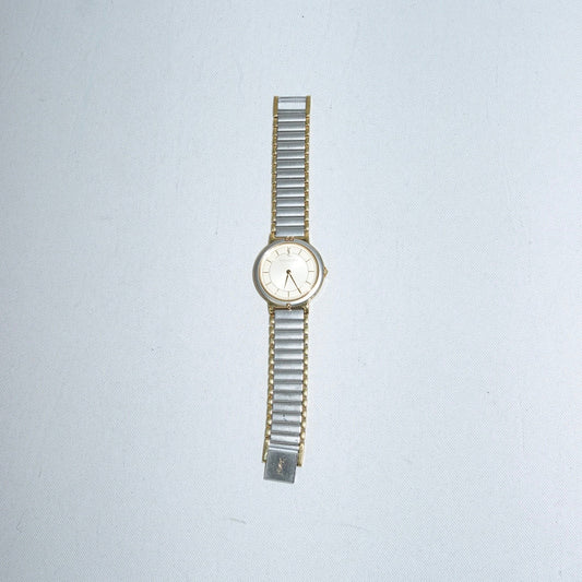 Yves Saint Laurent Vintage Silver and Gold Toned Big Watch