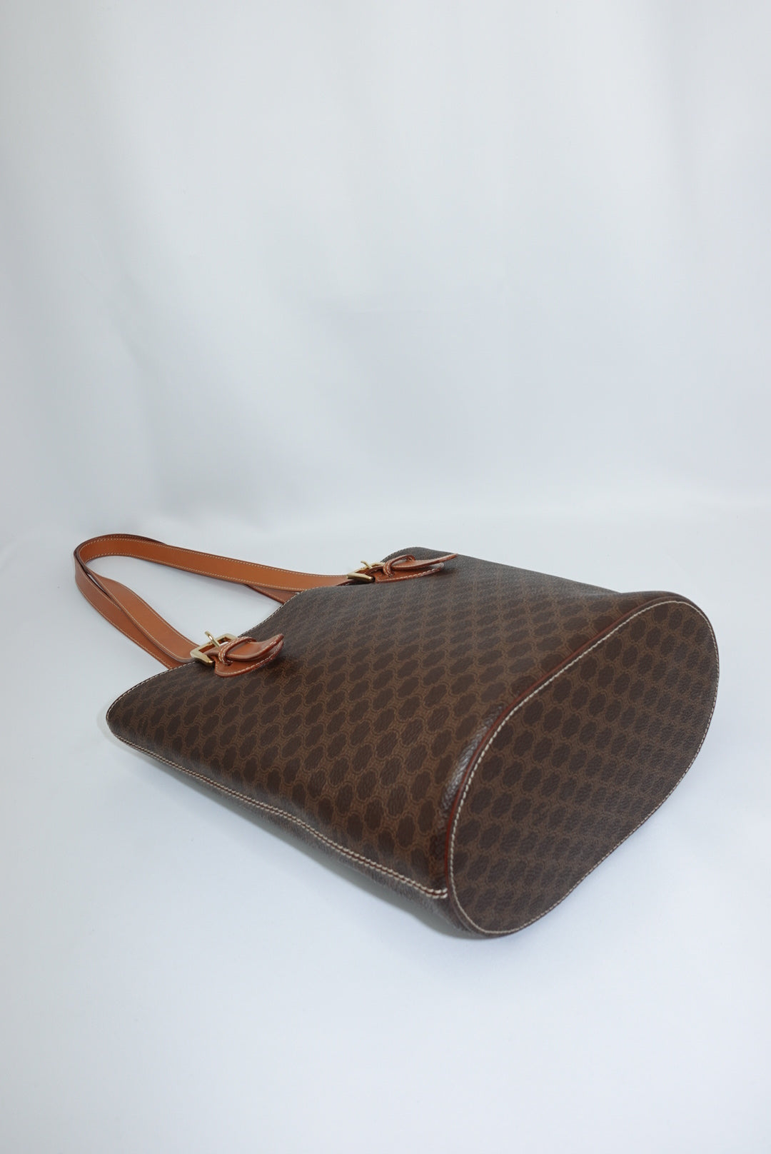 Celine Monogram Canvas and Leather Brown Vintage Bucket Bag