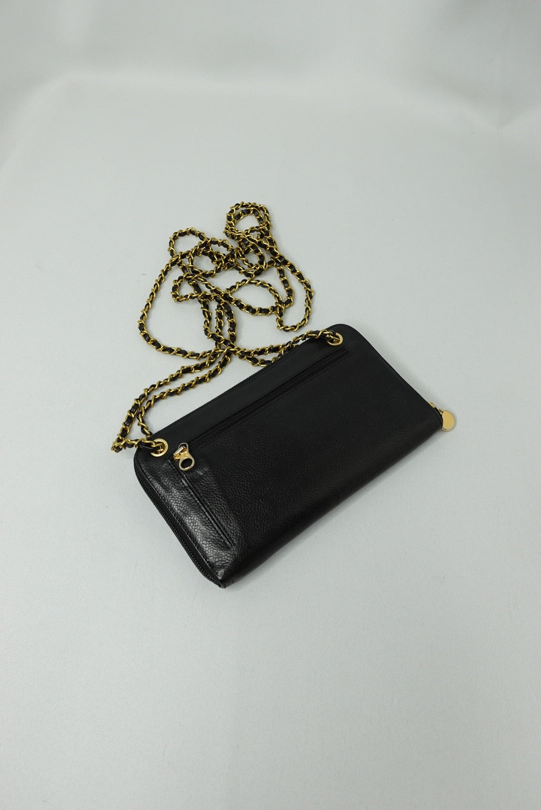 012. Chanel Re-Worked Zip Vintage W.O.C CC Logo Big