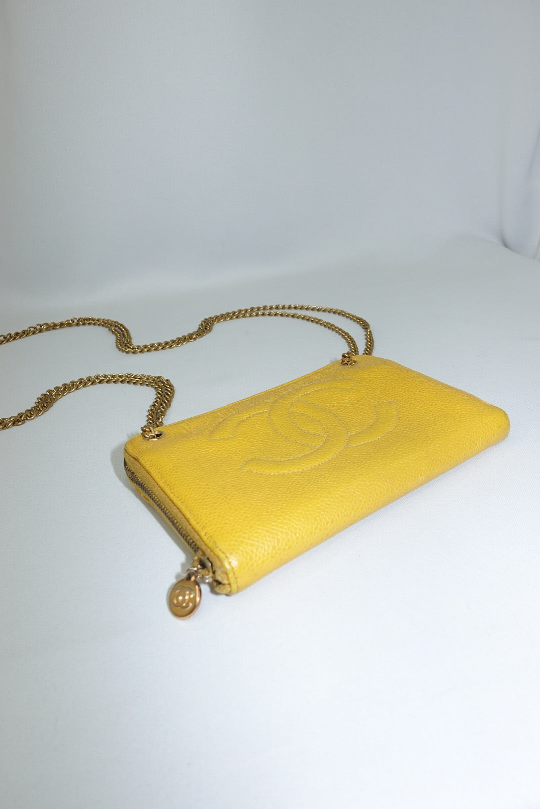 Re-Worked Chanel Vintage Mustard Zip W.O.C.