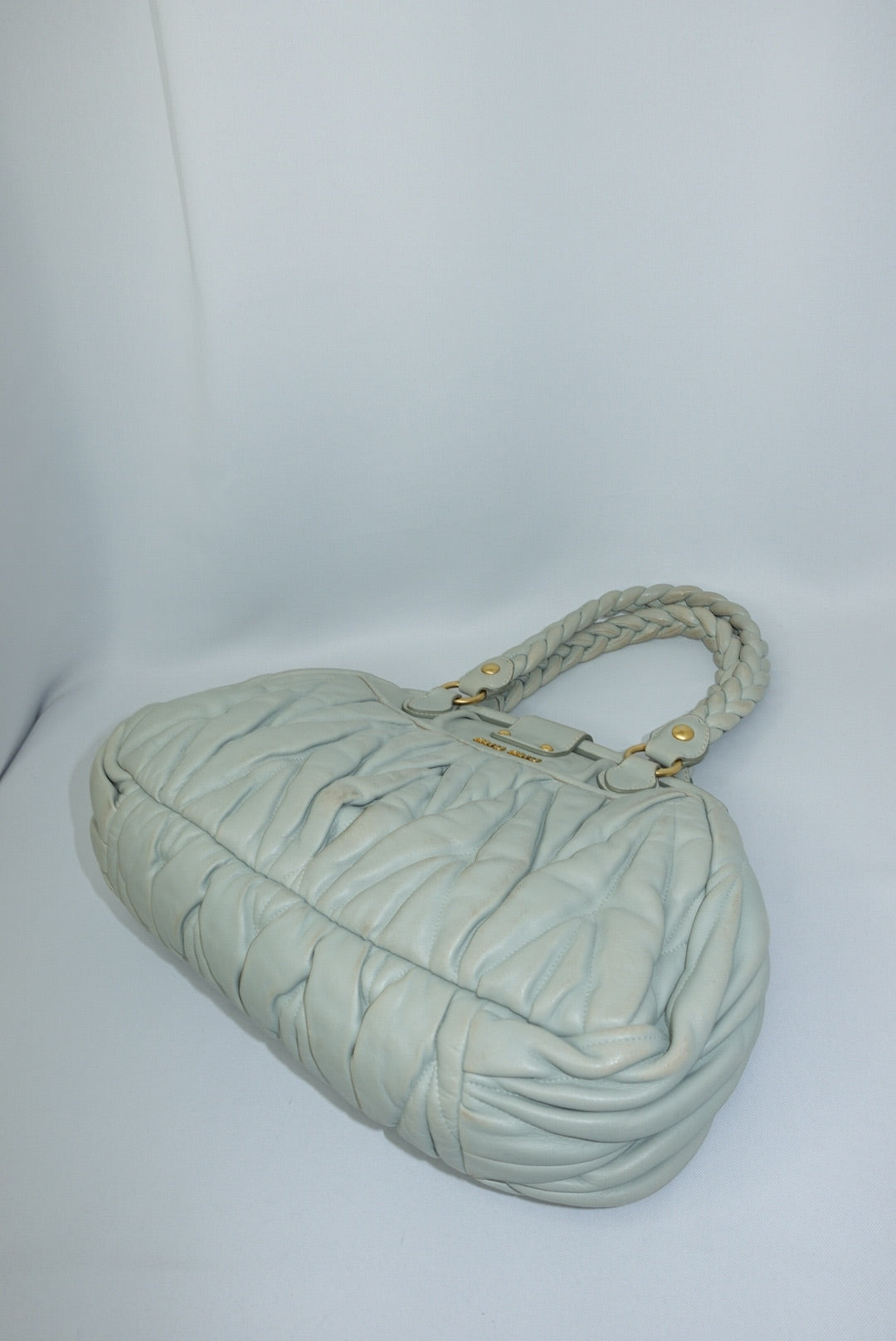 MIU MIU Vintage Coffer Sage Green Matelassé Bag