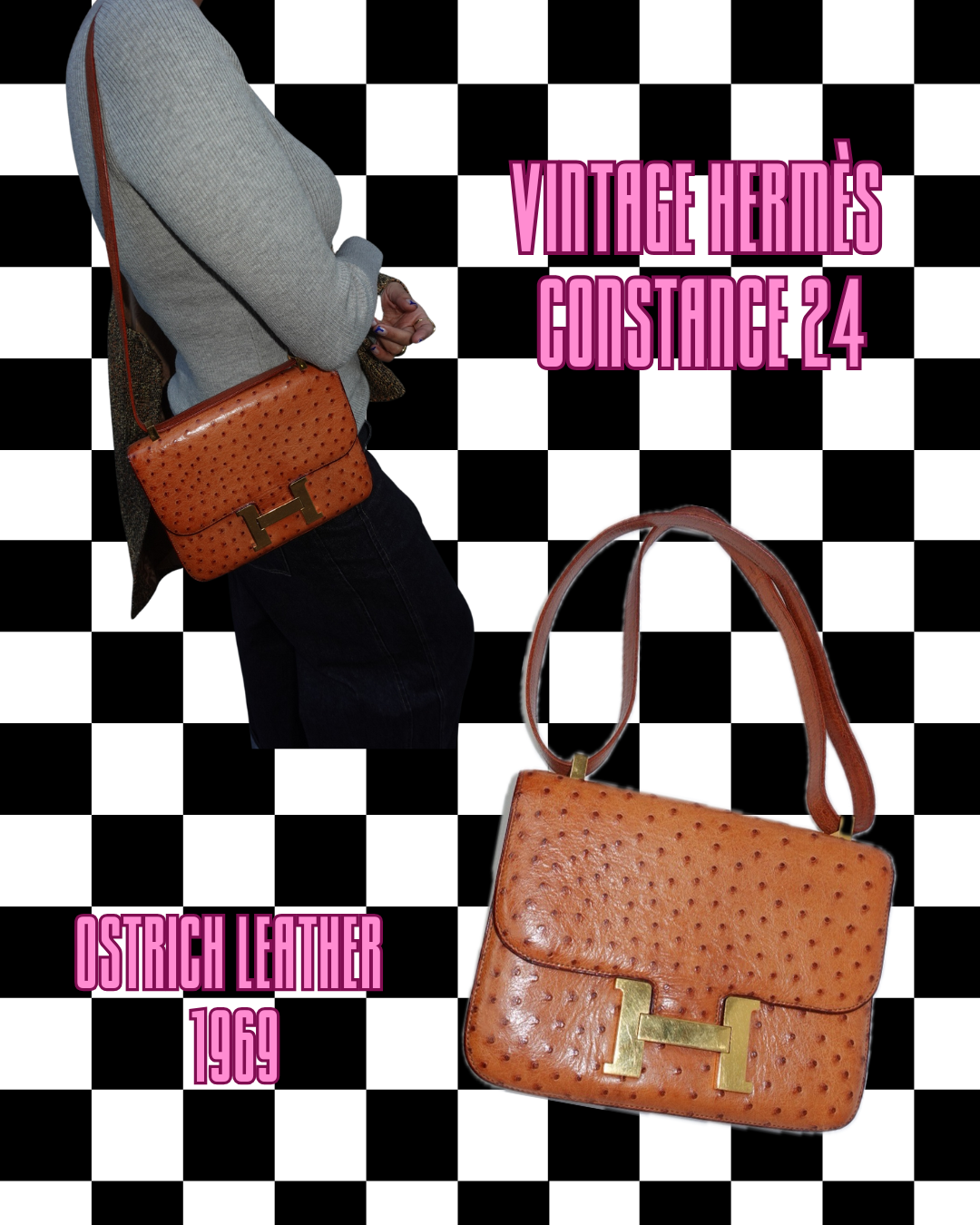 Rare Hermès Constance 24 Ostrich leather