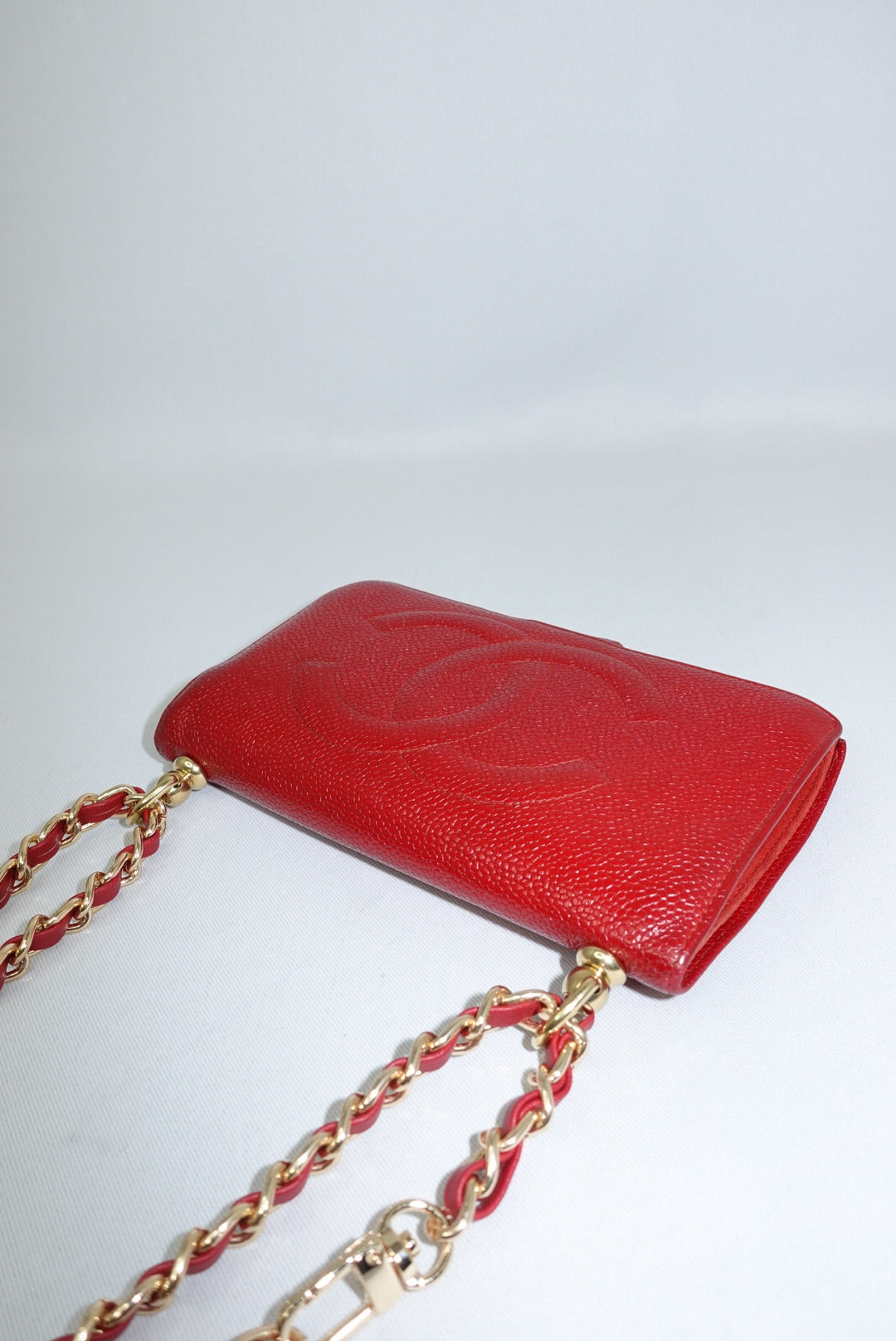015. Re-Worked Chanel Red Bifold Vintage W.O.C