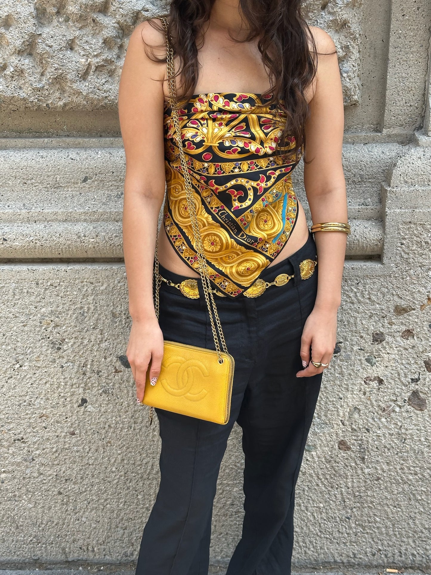 Re-Worked Chanel Vintage Mustard Zip W.O.C.
