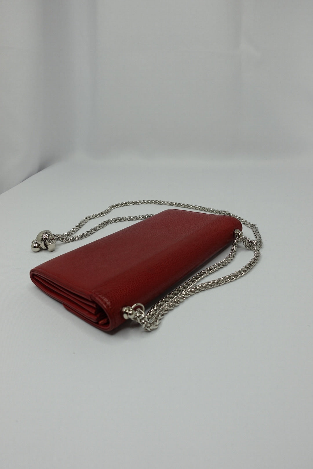 013.Chanel Re-Worked Flap W.O.C. Red CC logo