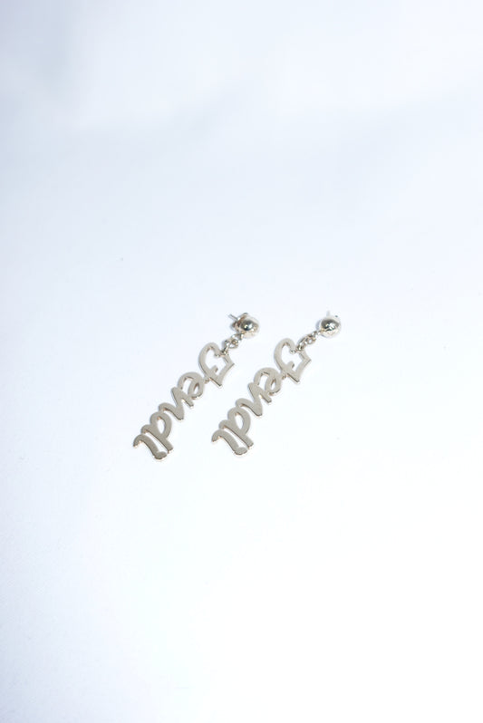 Fendi Silver Toned Long Earrings