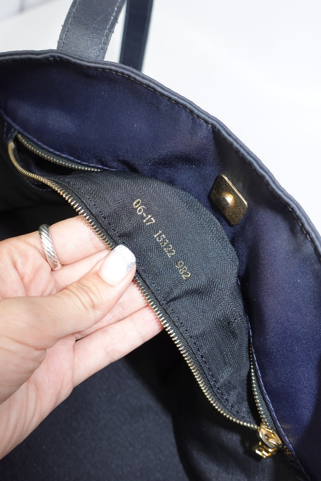 Fendi Navy Nylon FF Tote Bag