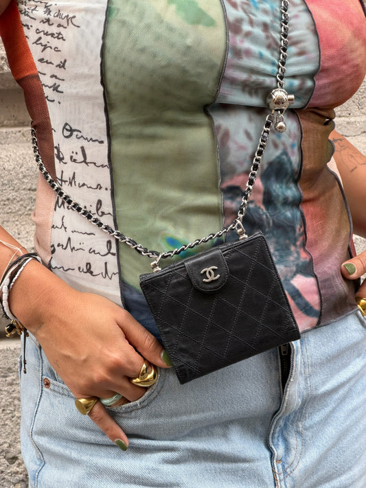Chanel Mini Wallet with Chain Black