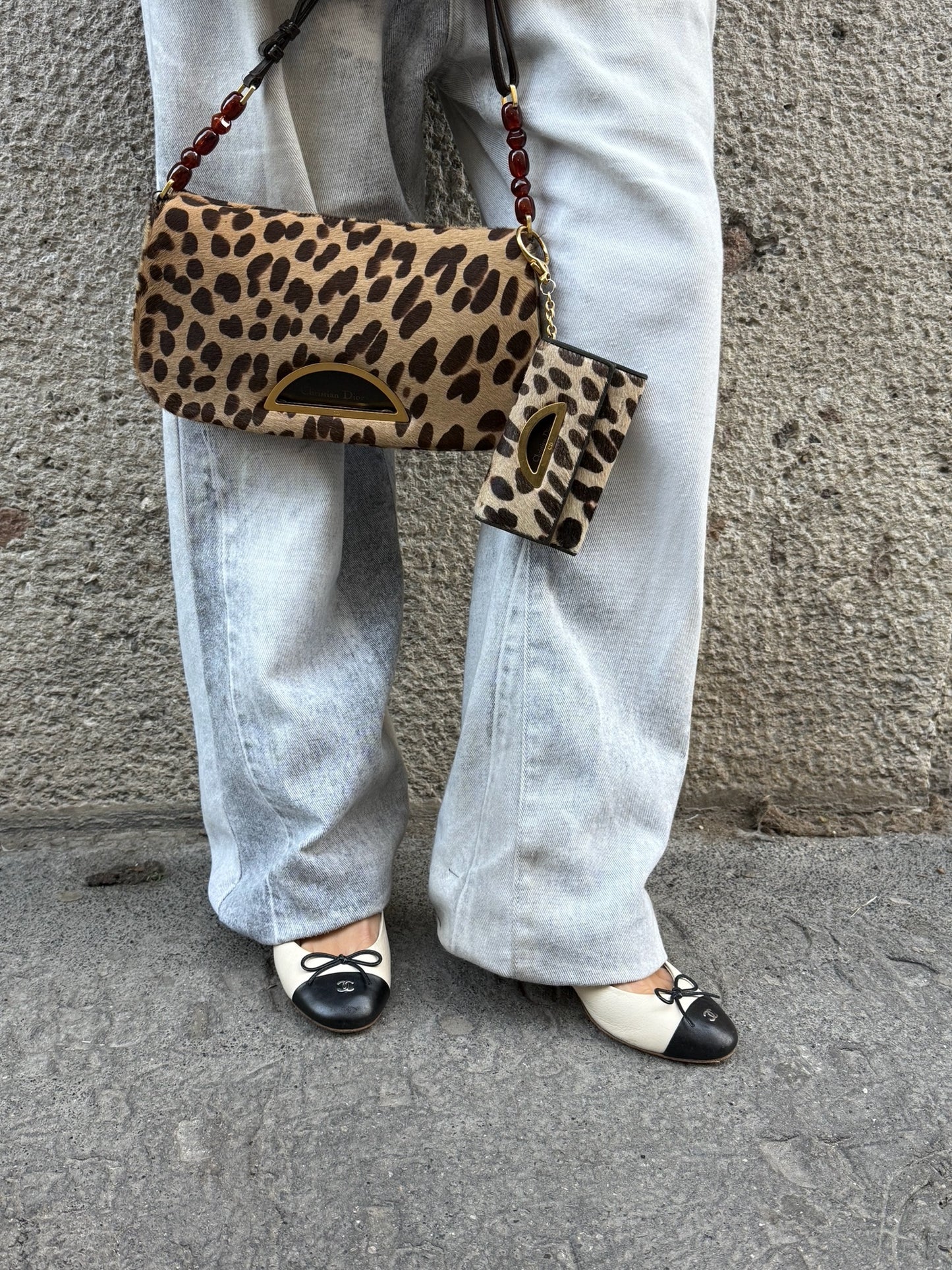 Christian Dior Malice Cheetah Ponyhair Shoulder Bag