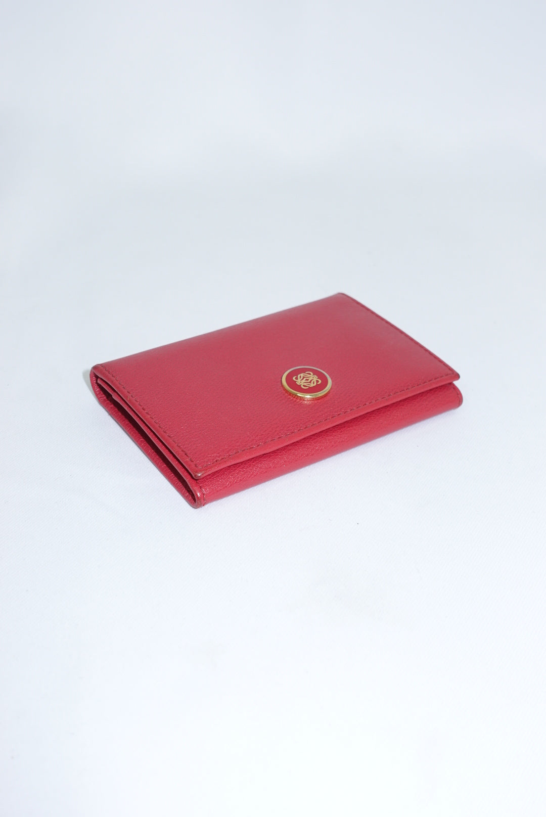 Loewe Vintage Leather Raspberry Card Holder