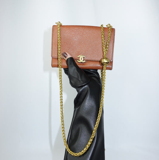 Chanel Caramel Wallet w/Chain