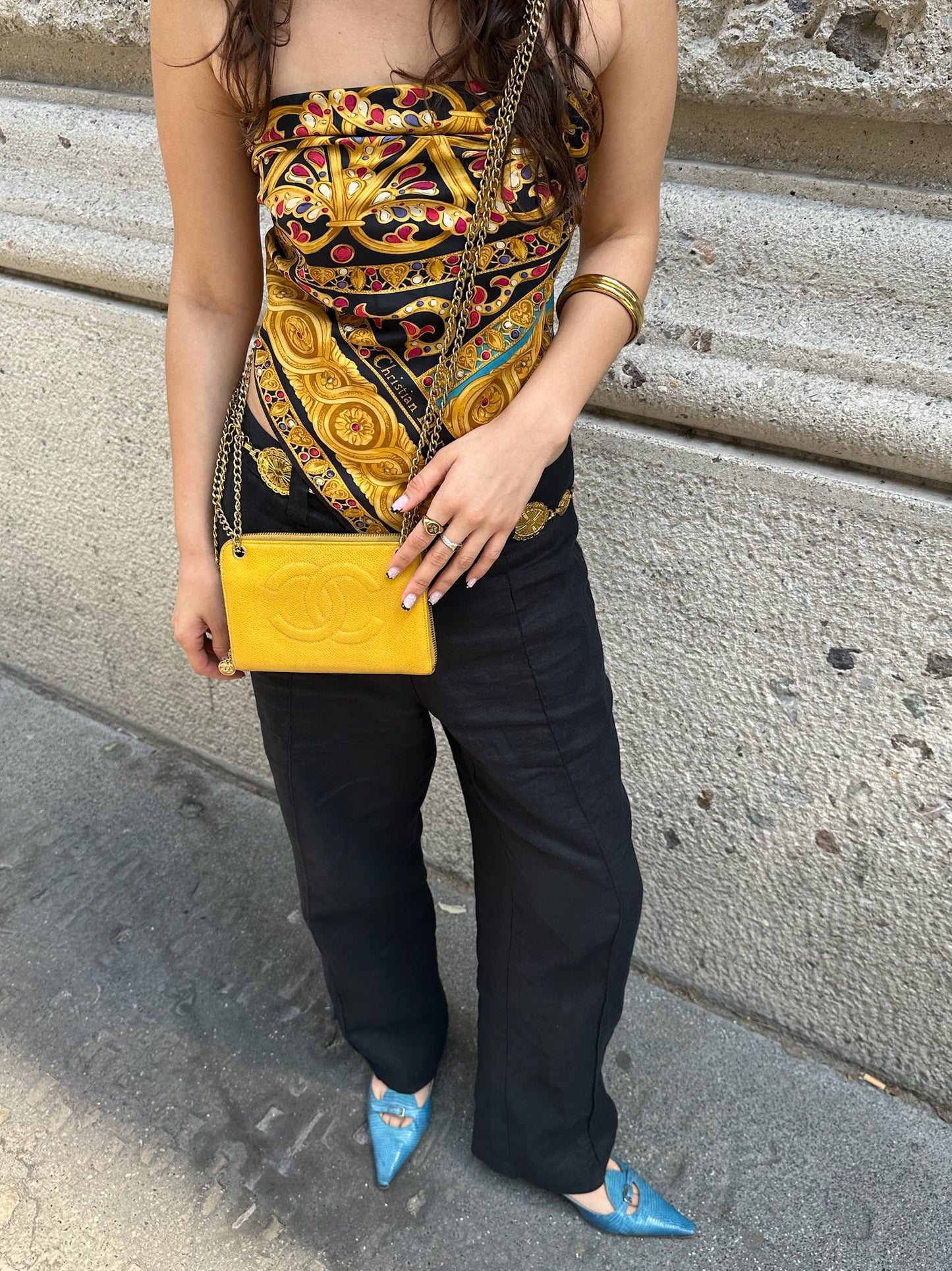 Re-Worked Chanel Vintage Mustard Zip W.O.C.