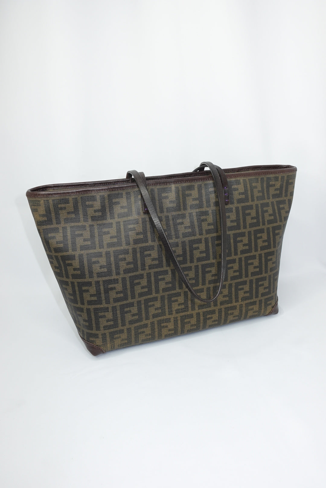 Fendi FF Zucca Brown Vintage Canvas Tote Bag