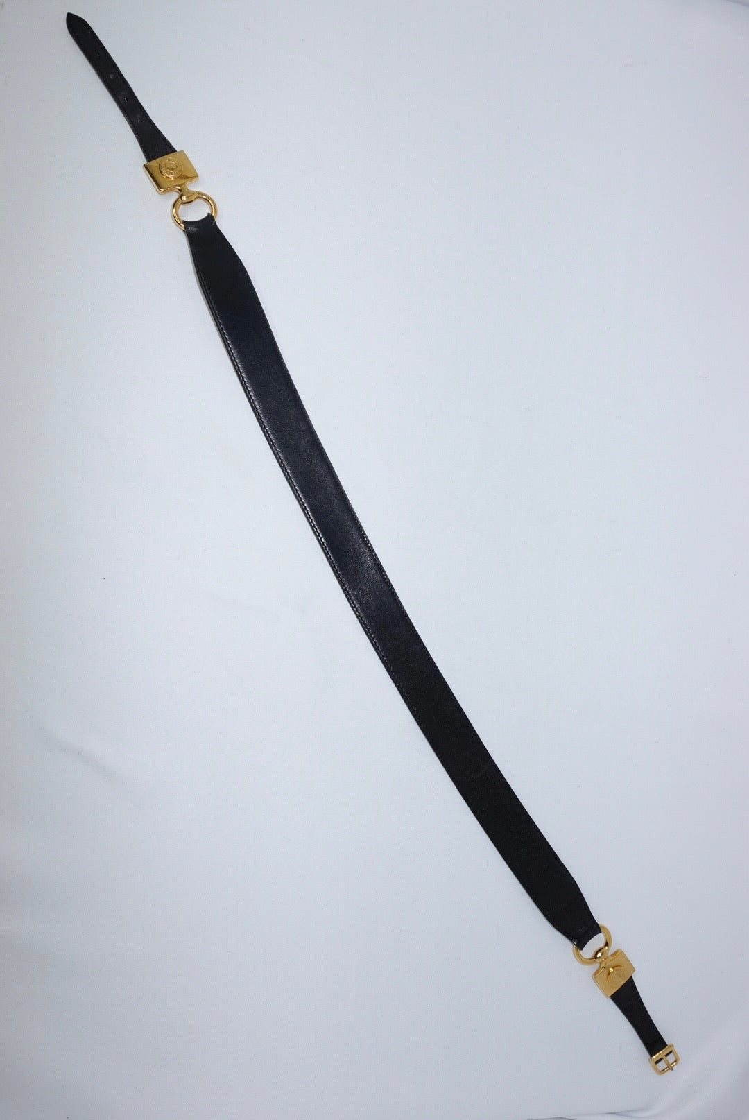 Hermès Black Leather Vintage Belt