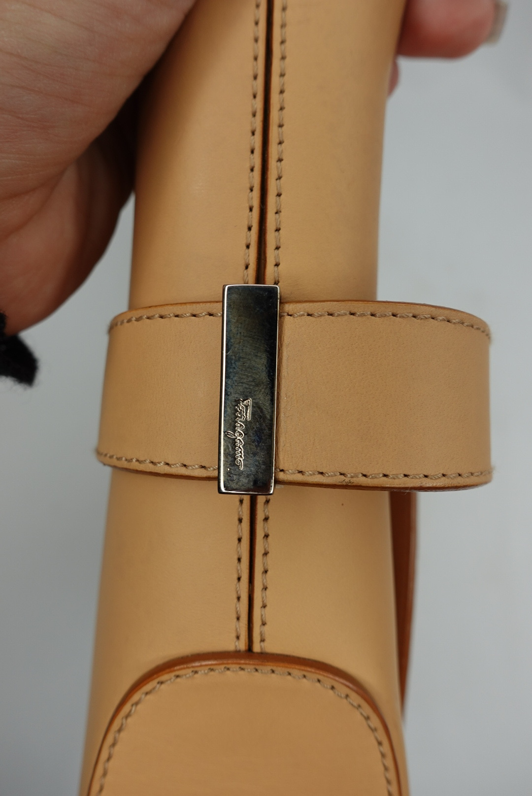 024. Ferragamo Beige Hobo Bag
