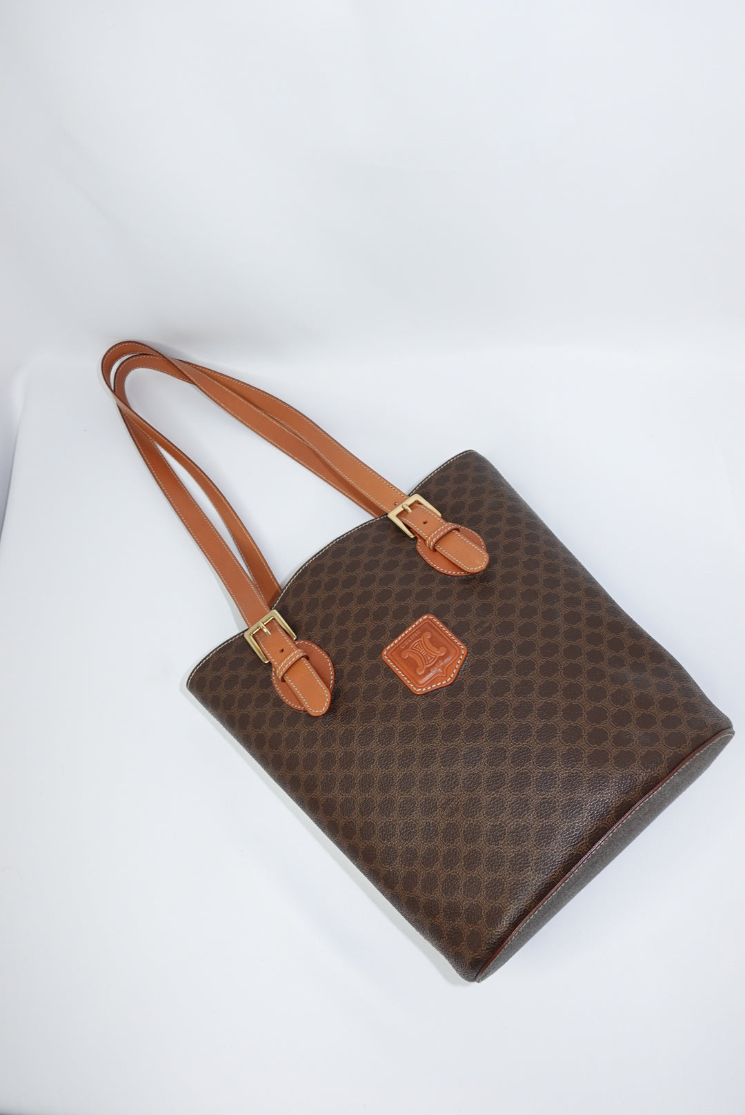 Celine Monogram Canvas and Leather Brown Vintage Bucket Bag