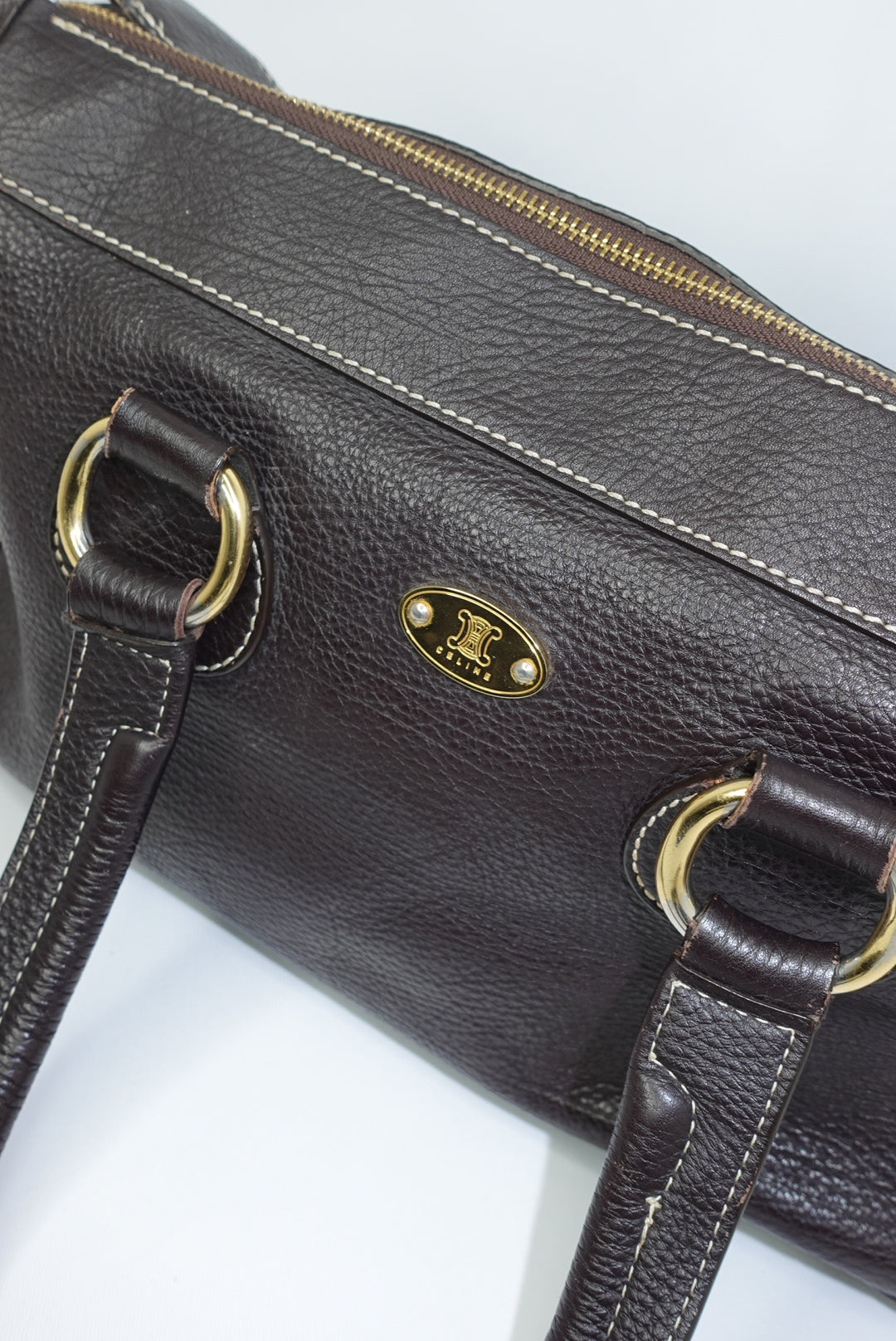 Cèline Vintage Dark Brown Leather Shoulder Bag