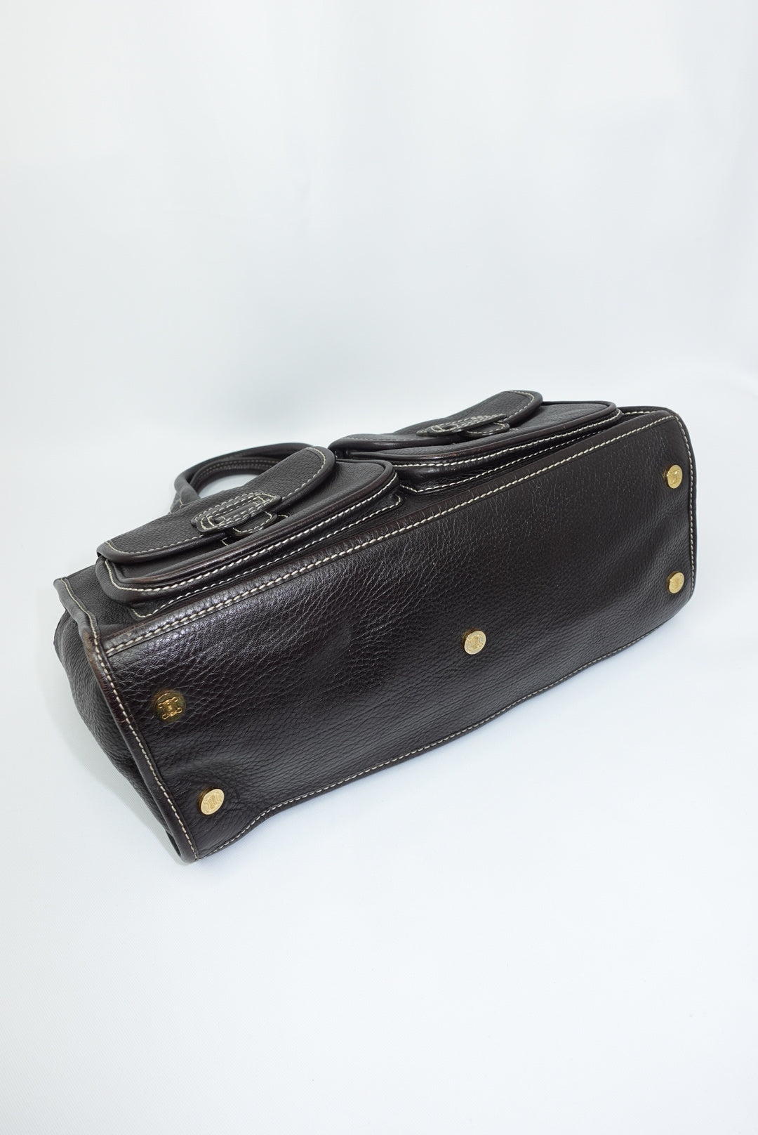 Cèline Vintage Dark Brown Leather Shoulder Bag