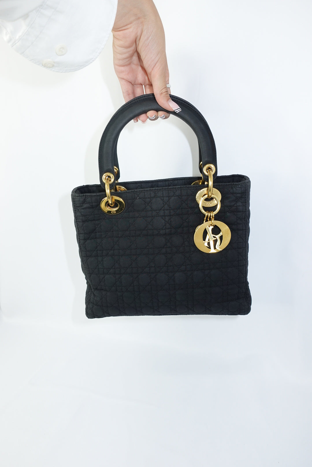 Christian Dior Vintage Lady Dior Medium Canvas