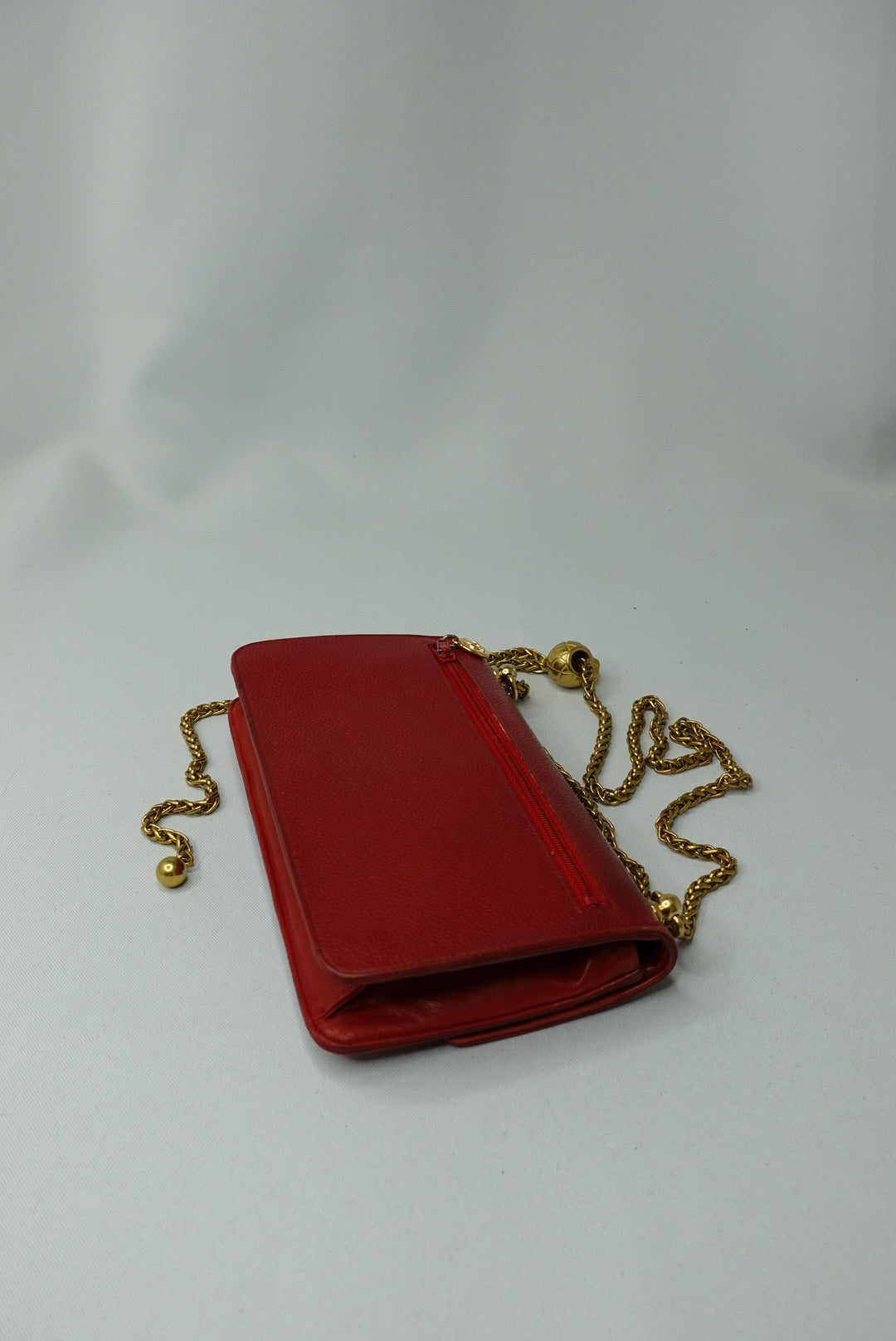 007.Re-Worked Chanel CC Flap Vintage W.O.C Red Grained Calfskin