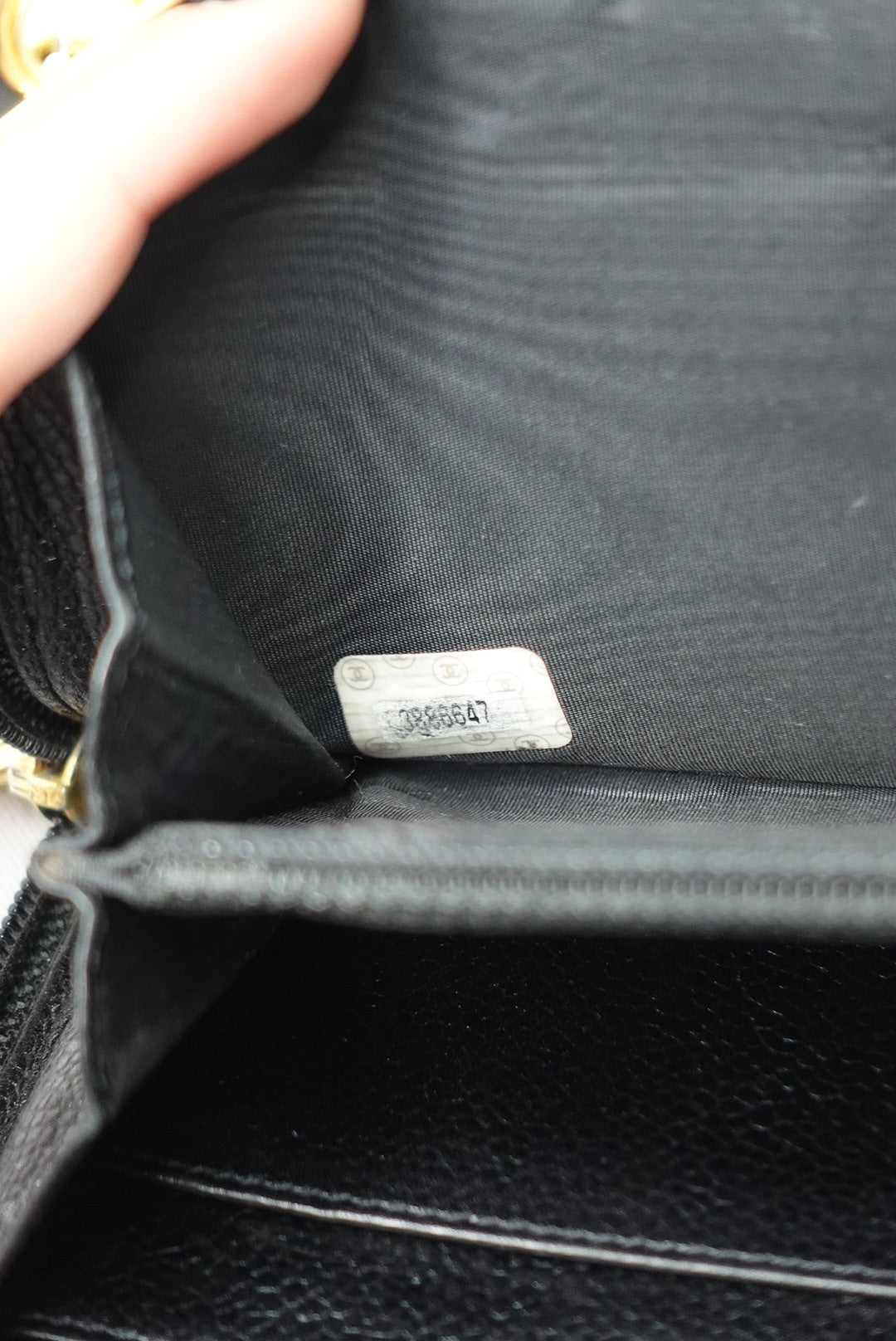 012. Chanel Re-Worked Zip Vintage W.O.C CC Logo Big