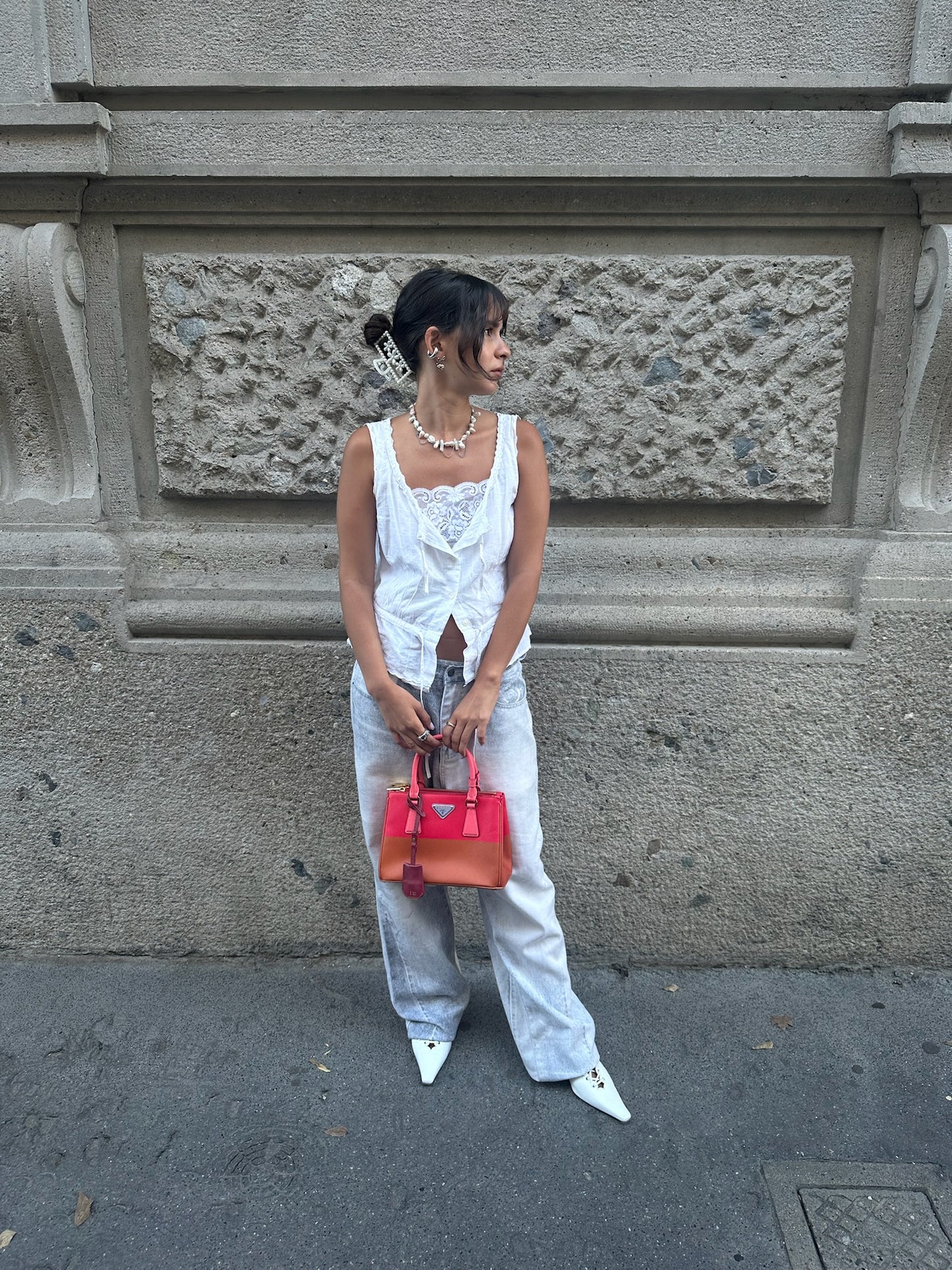 Prada Galleria Limited Edition Orange and Pink Two-Toned Bag
