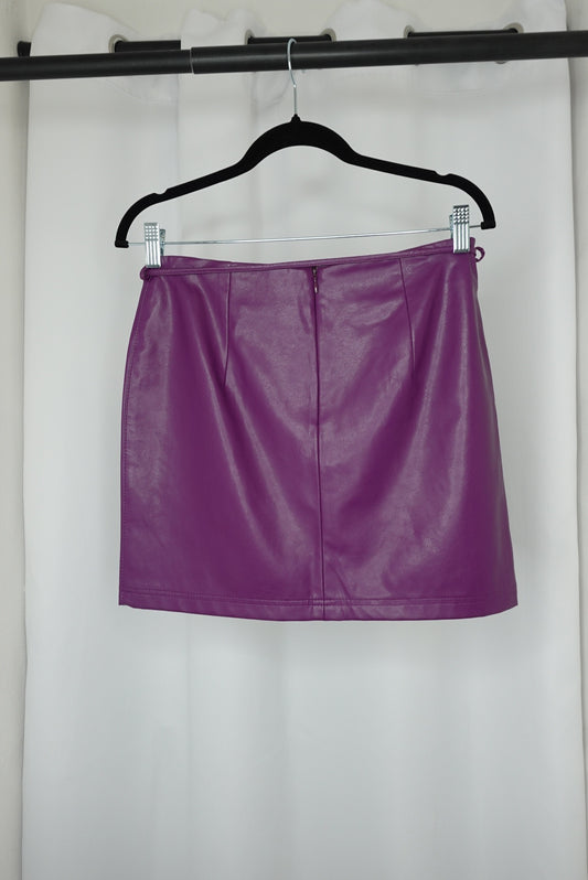 Purple Eco Leather Skirt