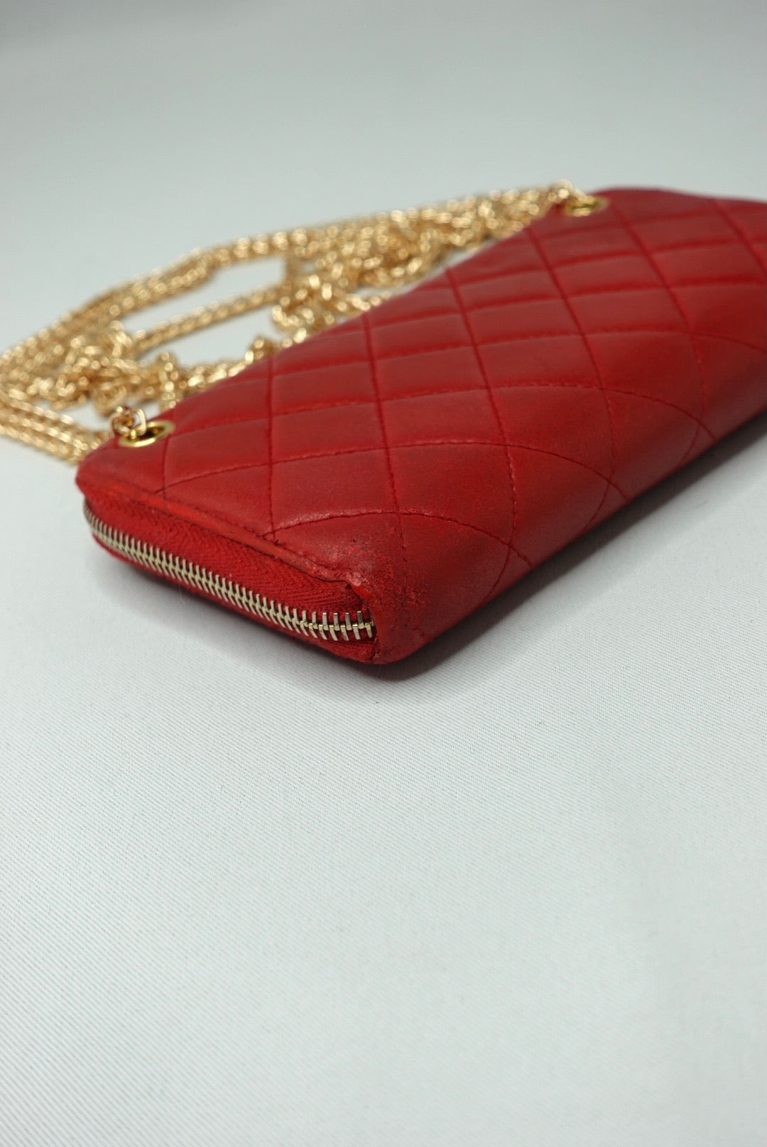 033. Re-Worked Chanel Timeless Zip Red W.O.C.