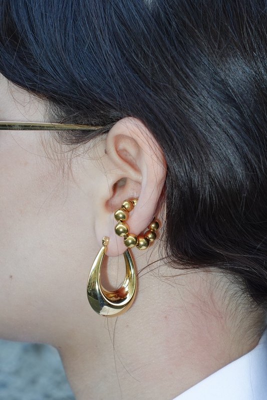 Sculptural Small Ear Cuffs in Stainless Steel