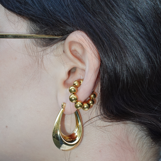 Sculptural Small Ear Cuffs in Stainless Steel