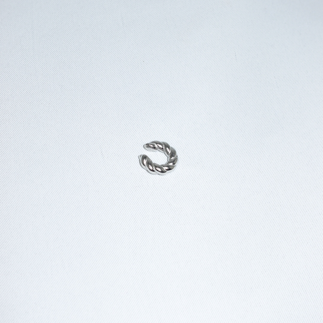 Sculptural Small Ear Cuffs in Stainless Steel