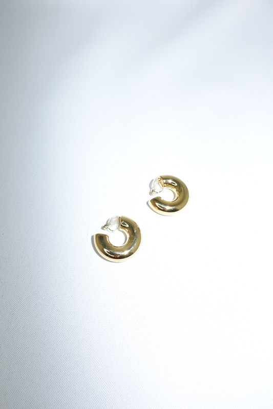 Stainless Steel Inflated Hoop Earrings